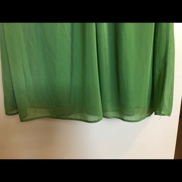 David’s Bridal: Long Mesh Dress in Clover Green - Picture 6 of 7